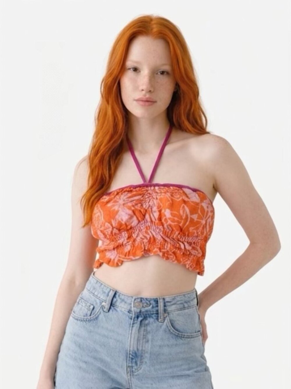 Roxy Tiger Lily Cropped Halter Top